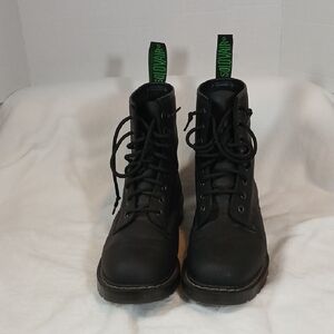 Solovair Black Lace-Up Leather  Boots Men Size See Measurements.